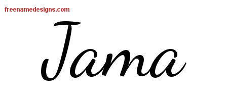 Jama Lively Script Name Tattoo Designs