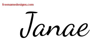 Janae Lively Script Name Tattoo Designs