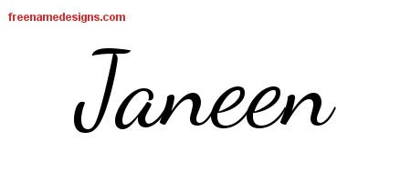 Janeen Lively Script Name Tattoo Designs