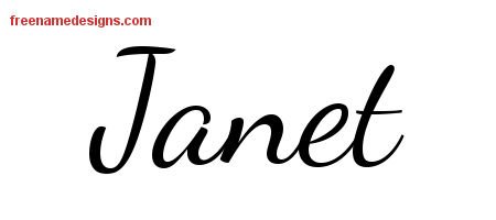 Janet Lively Script Name Tattoo Designs