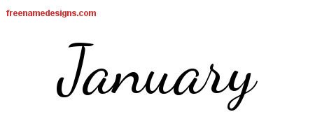 January Lively Script Name Tattoo Designs