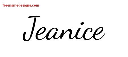 Jeanice Lively Script Name Tattoo Designs