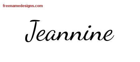Jeannine Lively Script Name Tattoo Designs