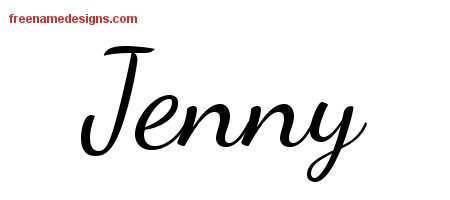 Jenny Lively Script Name Tattoo Designs