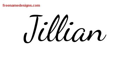 Jillian Lively Script Name Tattoo Designs