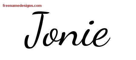 Jonie Lively Script Name Tattoo Designs