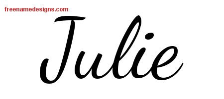Julie Lively Script Name Tattoo Designs