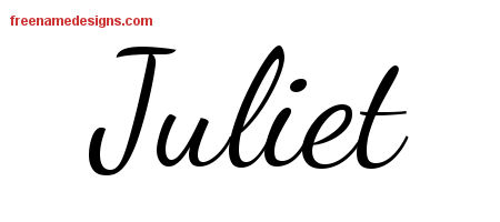 Juliet Lively Script Name Tattoo Designs