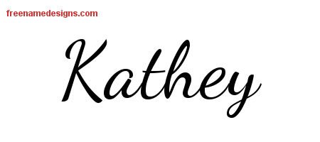 Kathey Lively Script Name Tattoo Designs