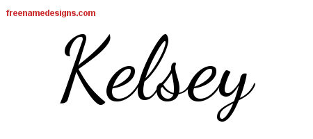 Kelsey Lively Script Name Tattoo Designs