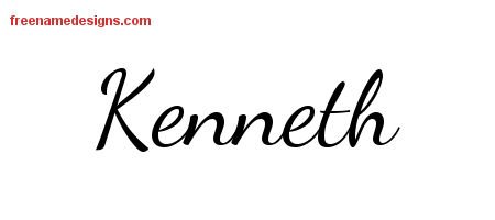 Kenneth Lively Script Name Tattoo Designs