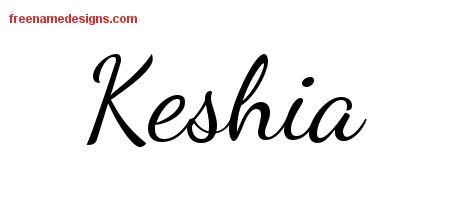 Keshia Lively Script Name Tattoo Designs