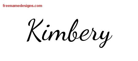 Kimbery Lively Script Name Tattoo Designs