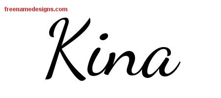 Kina Lively Script Name Tattoo Designs