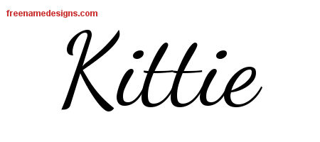Kittie Lively Script Name Tattoo Designs