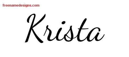 Krista Lively Script Name Tattoo Designs
