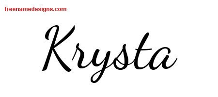 Krysta Lively Script Name Tattoo Designs