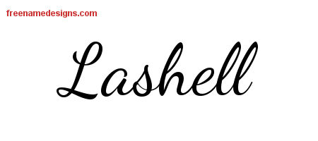 Lashell Lively Script Name Tattoo Designs