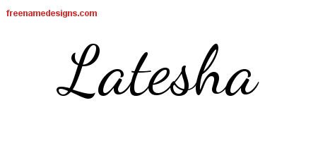 Latesha Lively Script Name Tattoo Designs