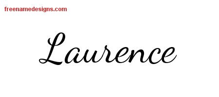 Laurence Lively Script Name Tattoo Designs