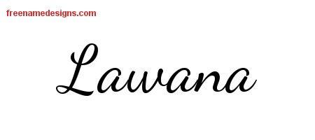 Lawana Lively Script Name Tattoo Designs