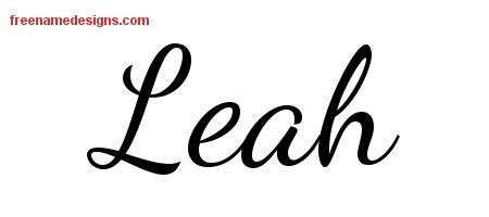 Leah Lively Script Name Tattoo Designs