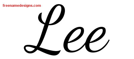 Lee Lively Script Name Tattoo Designs