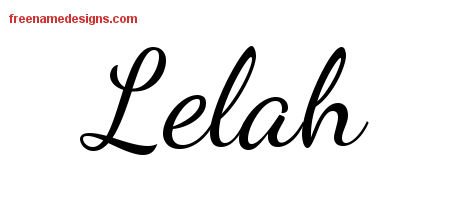 Lelah Lively Script Name Tattoo Designs