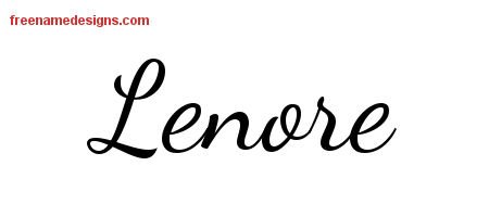 Lenore Lively Script Name Tattoo Designs
