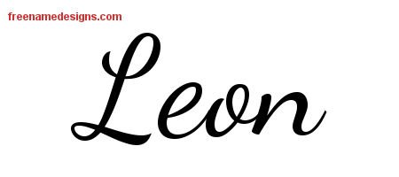 Leon Lively Script Name Tattoo Designs