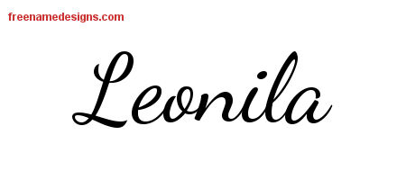 Lively Script Name Tattoo Designs Leonila Free Printout - Free Name Designs