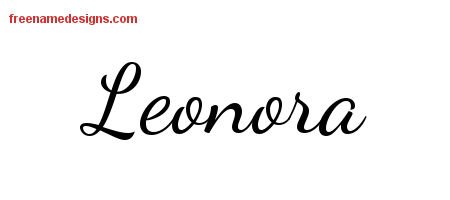 Leonora Lively Script Name Tattoo Designs