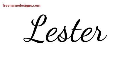 Lester Lively Script Name Tattoo Designs