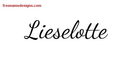 Lieselotte Lively Script Name Tattoo Designs