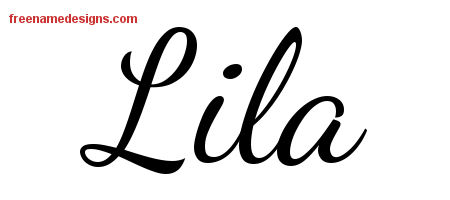 Lila Lively Script Name Tattoo Designs