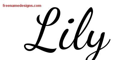 Lily Lively Script Name Tattoo Designs