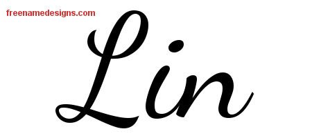 Lin Lively Script Name Tattoo Designs
