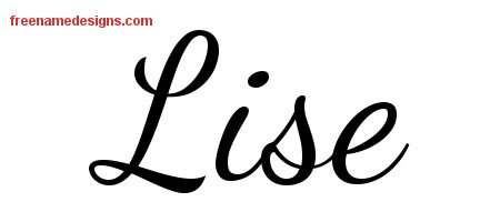 Lise Lively Script Name Tattoo Designs
