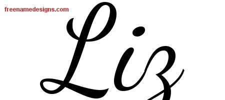 Liz Lively Script Name Tattoo Designs