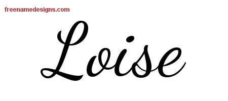 Loise Lively Script Name Tattoo Designs