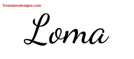 Loma Lively Script Name Tattoo Designs