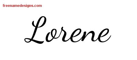Lorene Lively Script Name Tattoo Designs