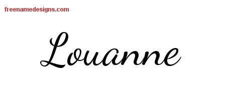 Louanne Lively Script Name Tattoo Designs