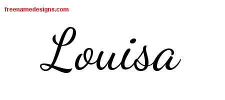 Lively Script Name Tattoo Designs Louisa Free Printout - Free Name Designs