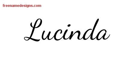 Lucinda Lively Script Name Tattoo Designs