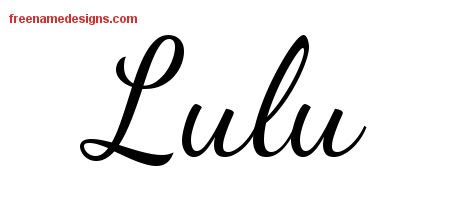 Lulu Lively Script Name Tattoo Designs