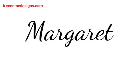 Margaret Lively Script Name Tattoo Designs