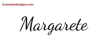Margarete Lively Script Name Tattoo Designs