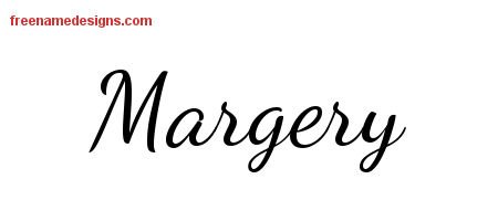 Margery Lively Script Name Tattoo Designs