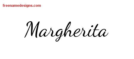 Margherita Lively Script Name Tattoo Designs